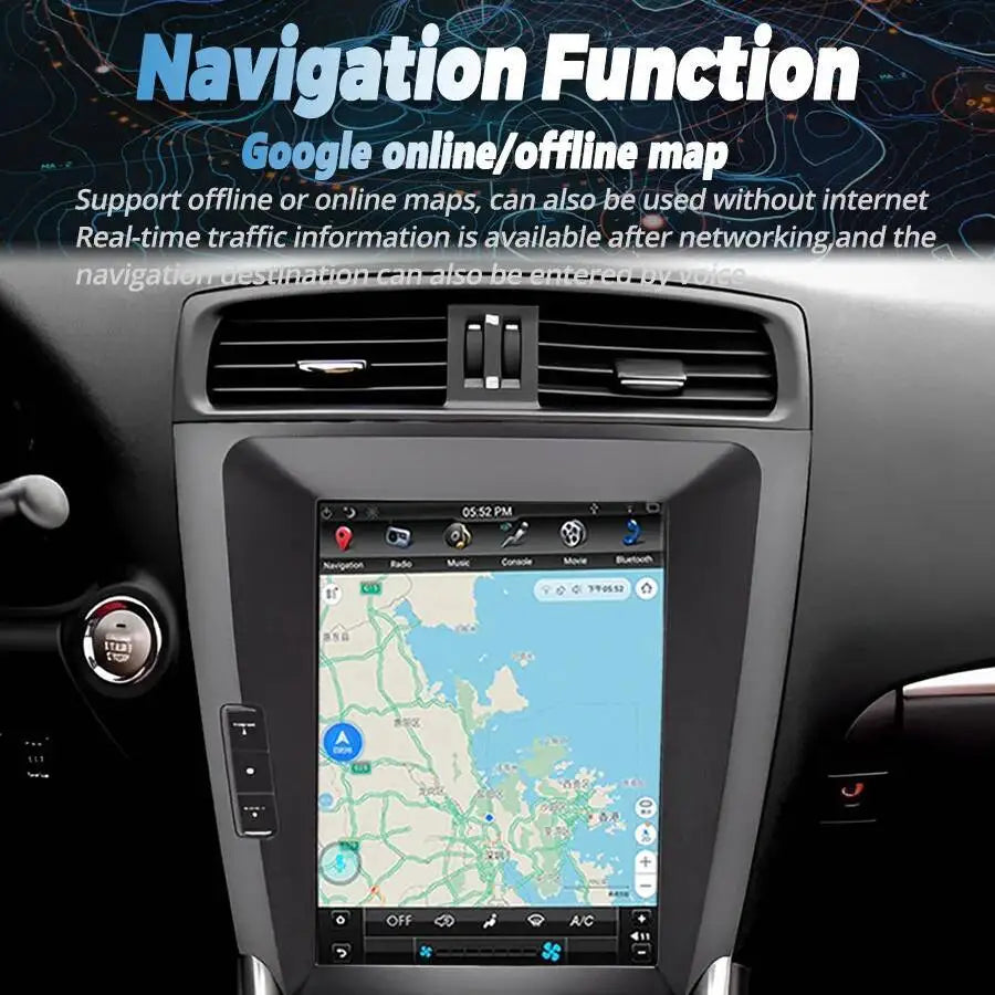 Stereo GPS Carplay Android 13 IPS Screen For Lexus IS250 IS300 IS350 2006-2012 Car Multime | AUTOKITSHOP