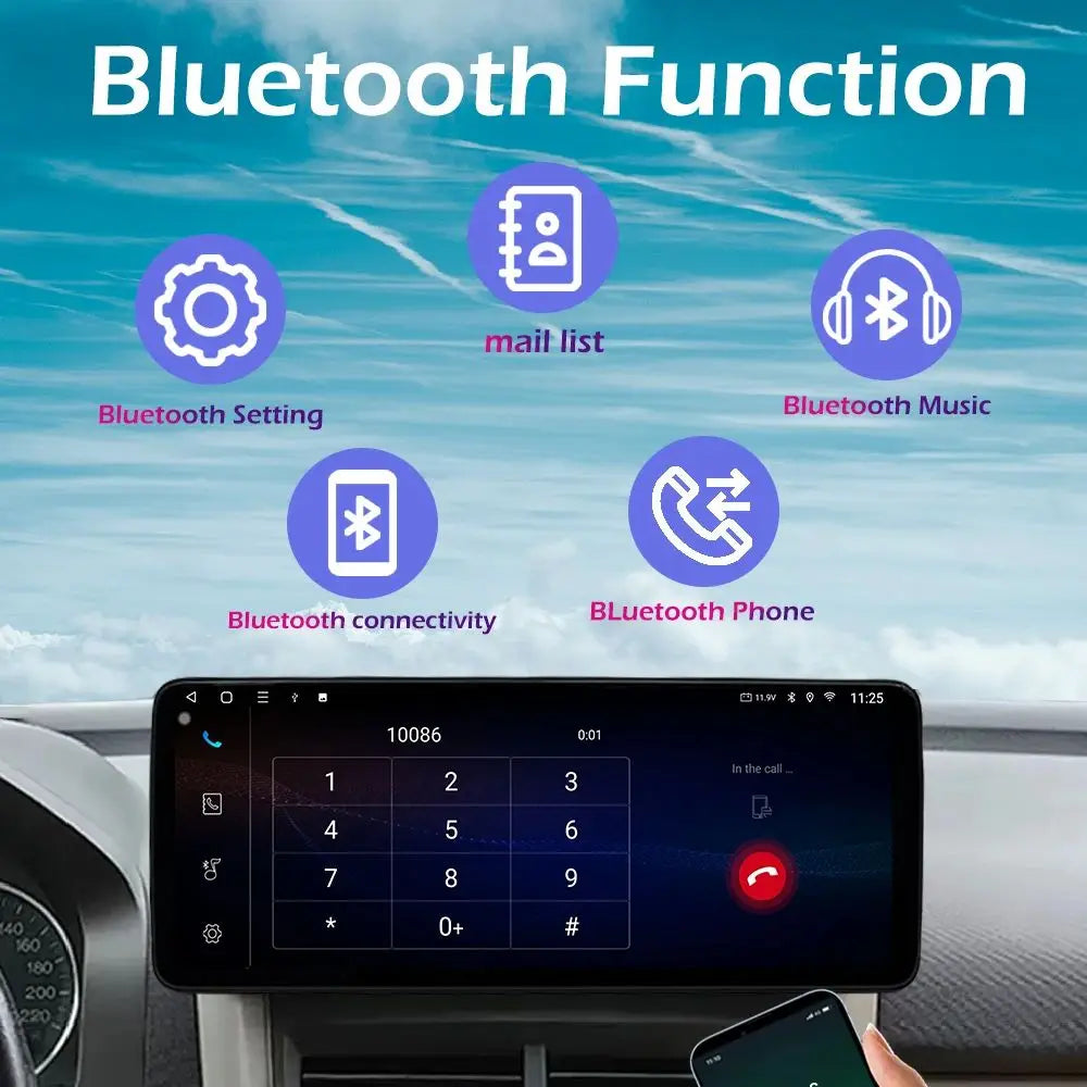 12.3" Android 15 Car Stereo for Toyota 4Runner 2007-2021 – Wireless CarPlay, GPS Navigation, Bluetooth DSP | A