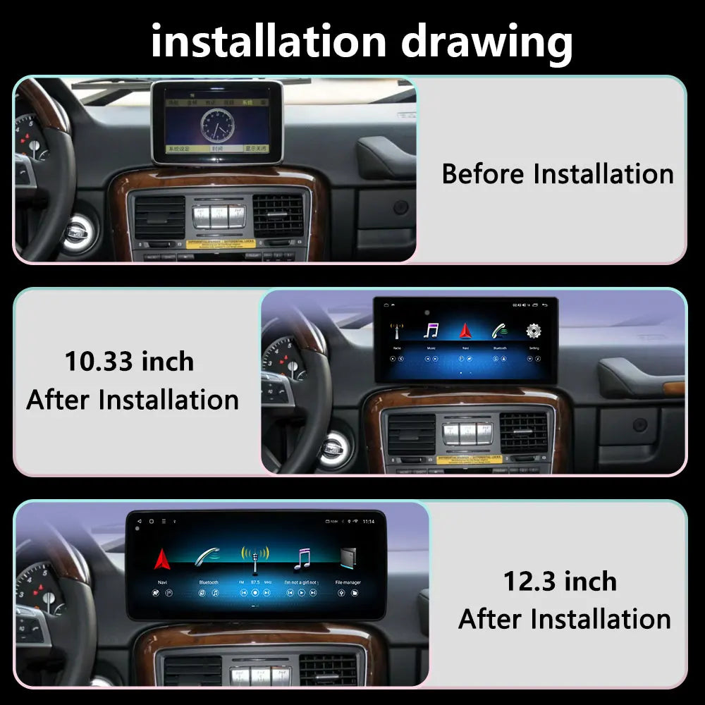 Android Auto QLED For Mercedes Benz G CLASS 2013-2018 NTG4.5/5.0 Carplay Auto Multimedia P