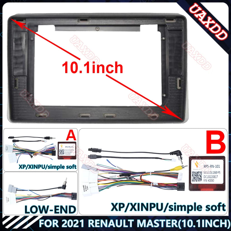 FOR 2021 RENAULT MASTER 10.1INCH Car Accessories Radio Android Trim Plastic Dashboard Scre