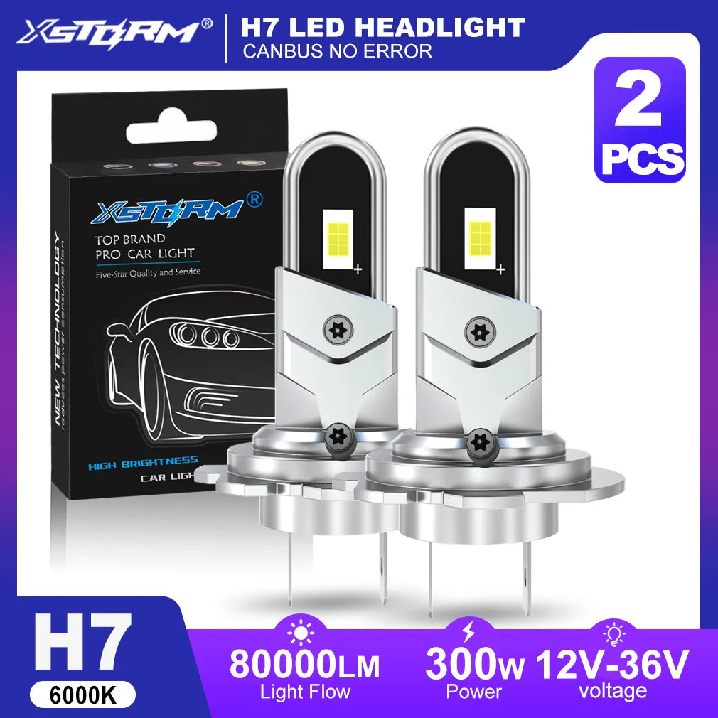 XSTORM H7 LED Canbus 80000LM 300W H4 LED Headlights 9005 9006 H11 Fog Headlights Auto Turb