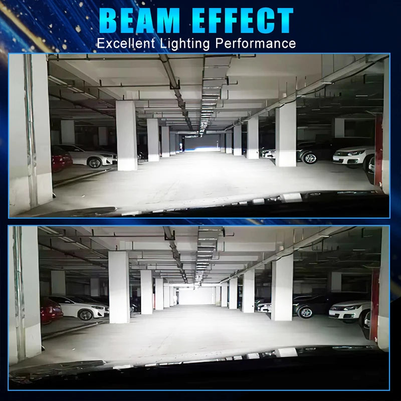5200W H7 LED Headlights Canbus 5700000LM 3 Sided CSP Cores 1:1 Mini Diodes Universal H7 Up