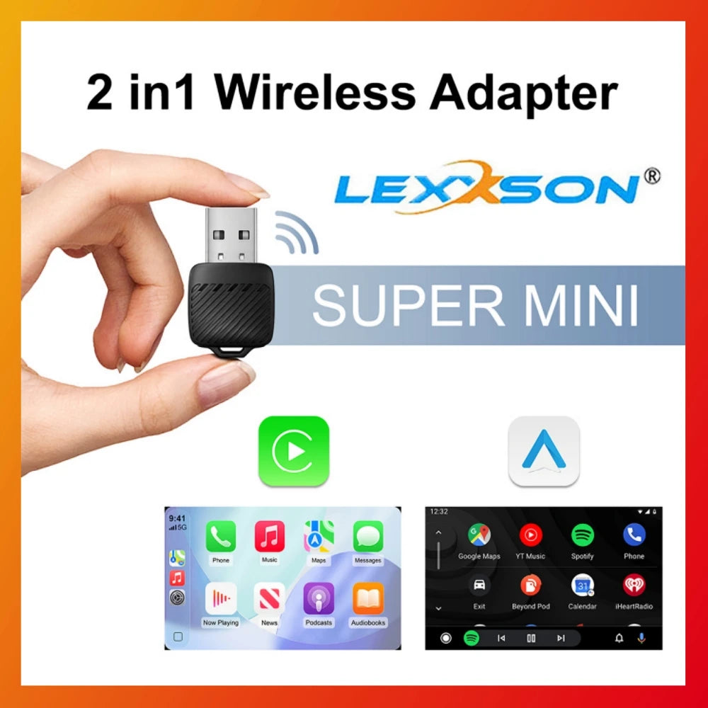 2025 New Adapter 2in1 Mini CarPlay Box Wired To Wireless CarPlay Android Auto Smart Box Bl | AUTOKITSHOP