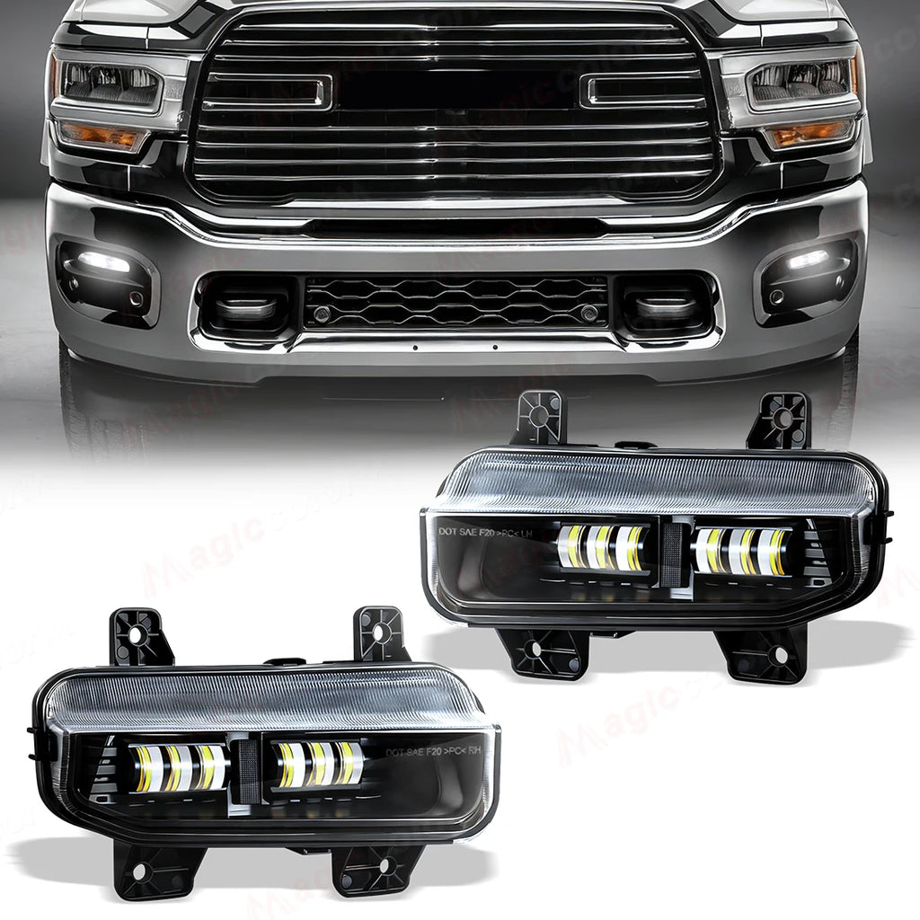DLAA For Dodge Ram 1500 2019 2020 2021 2022 2023 2024 LED Car Fog Lamps Front Bumper Headl | AUTOKITSHOP