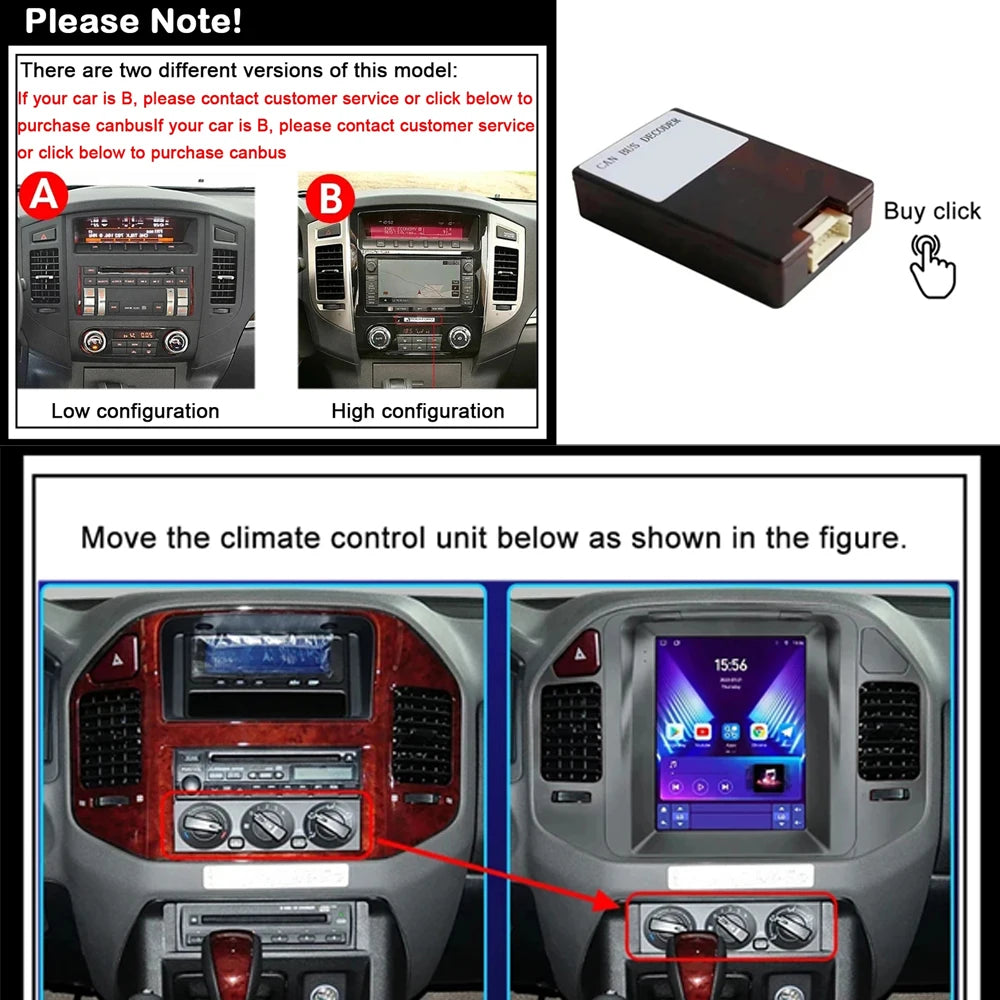 9.7 Inch For Mitsubishi Pajero 3 V60 V68 V73 1999 - 2006 Android 16 Car Radio Multimedia p