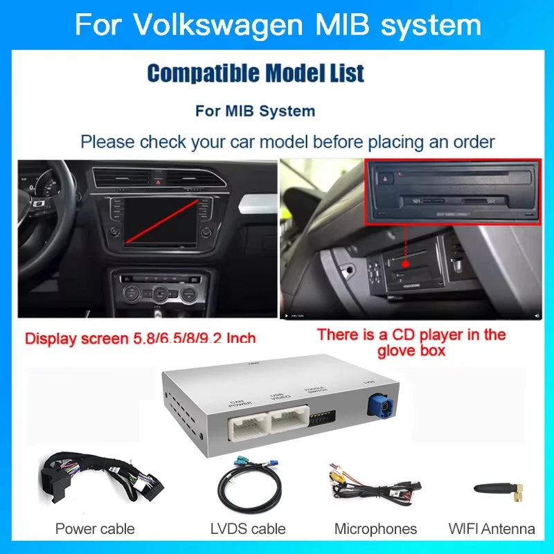 for Volkswagen VW Golf 7 SEAT leon MK3 Tiguan Original Screen Upgrade Module With MIB1/MIB