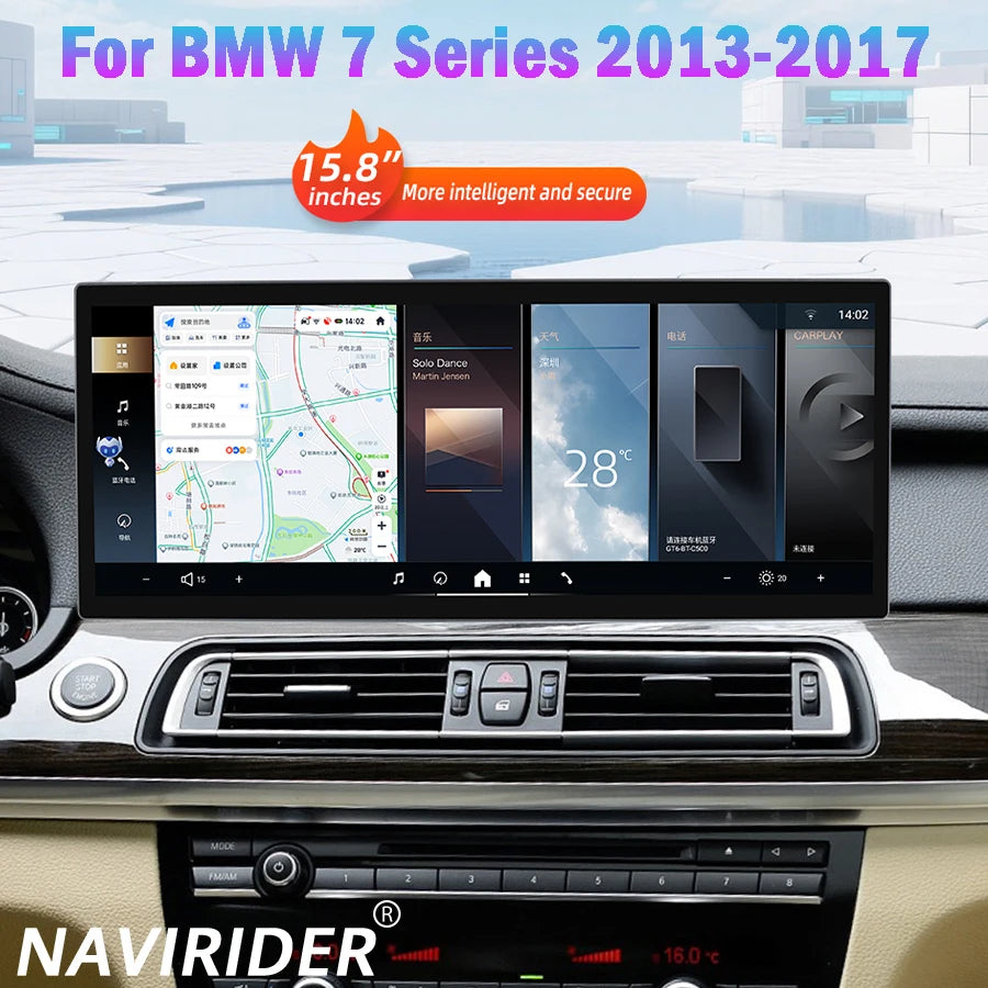 15.8" Android Auto CarPlay DSP Video Player For BMW 7 Series GT 2013-2017 GPS Screen Navig