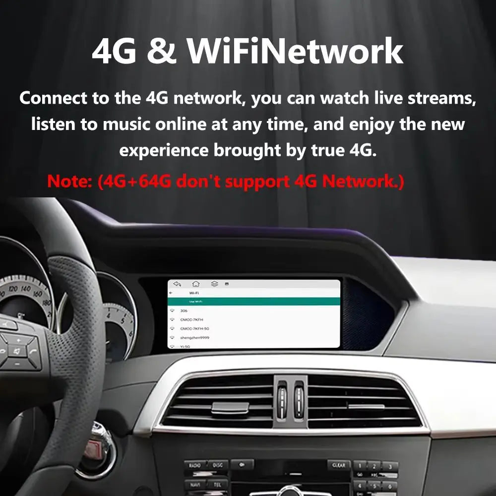 Android 16 Car GPS Navi Player 8.8" For Mercedes Benz C Class W204 S204 2011 - 2015 WIFI C