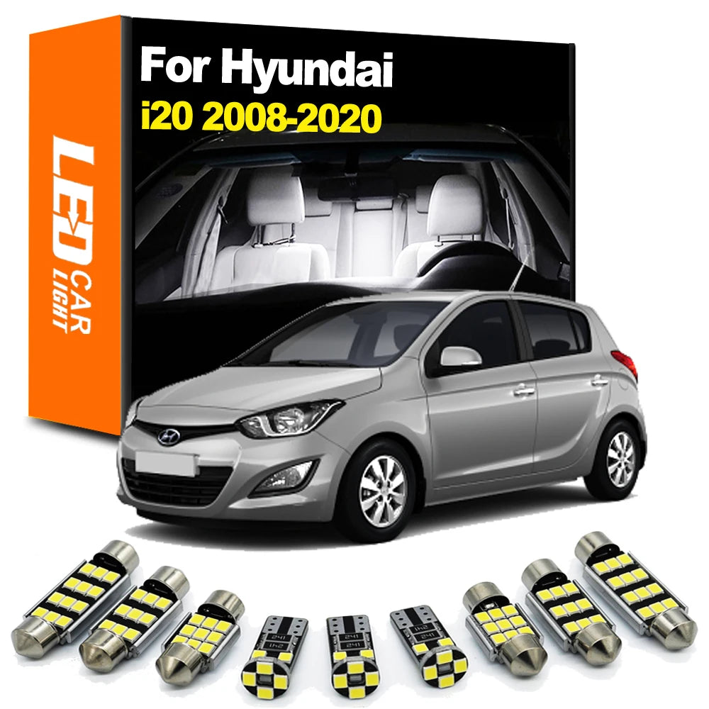 LED Interior Light Kit for Hyundai i20 MK1 MK2 PB GB IB 2008-2016 - Canbus Dome Map Door Trunk Bulbs | AUTOKITSHOP