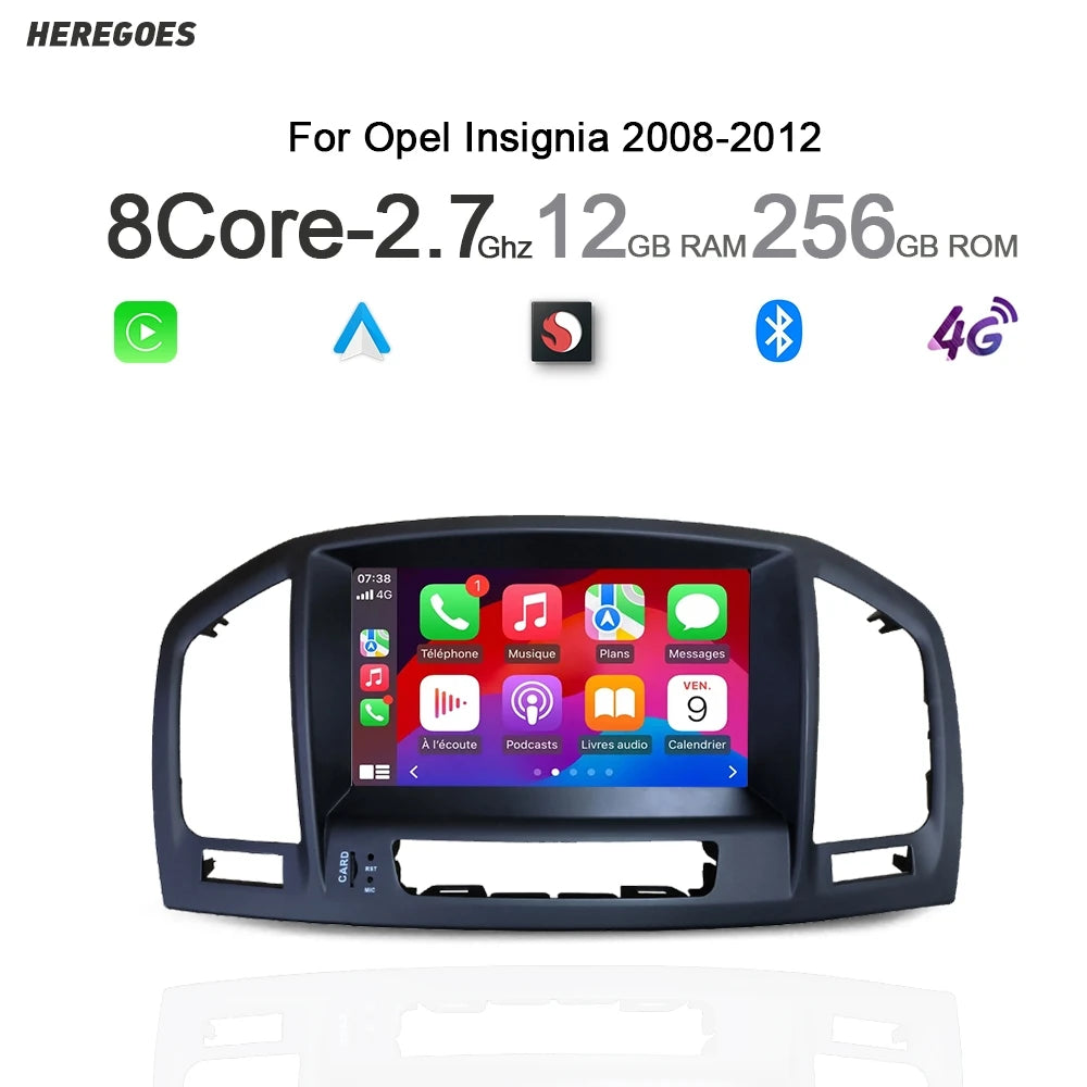 12.3" Android 14 Car Radio GPS for Buick Regal Opel Insignia 2008-2012 - 12+256G Carplay Bluetooth WiFi Multimedia Playe