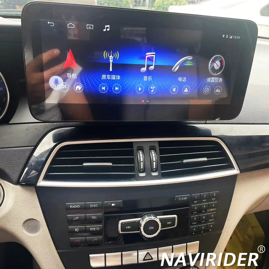 Navi 10.25Inch Multimedia Video Player HU Stereo For Mercedes Benz C Class W204 2011-2014