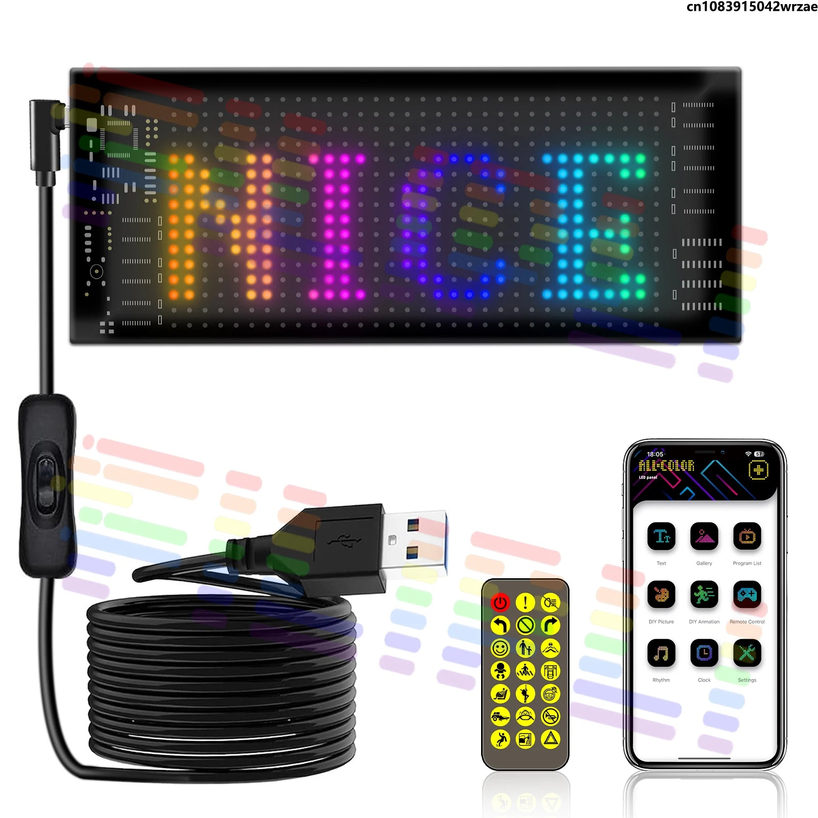 AI Voice Function LED Logo APP LED Matrix Pixel Panel Night Light DIY Programmable Flexibl | AUTOKITSHOP
