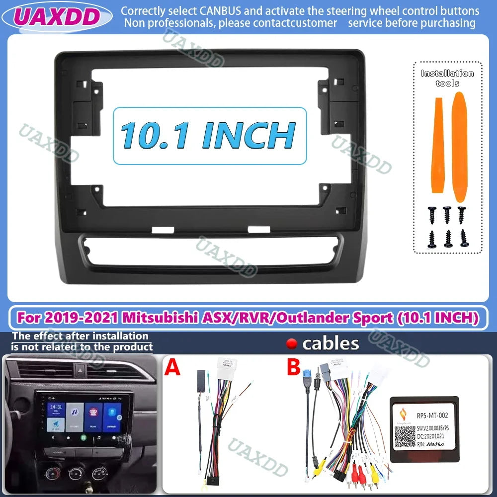 Car Radio Frame For Mitsubishi ASX RVR Outlander Sport 2019-2021 10.1inch Stereo Panel Har