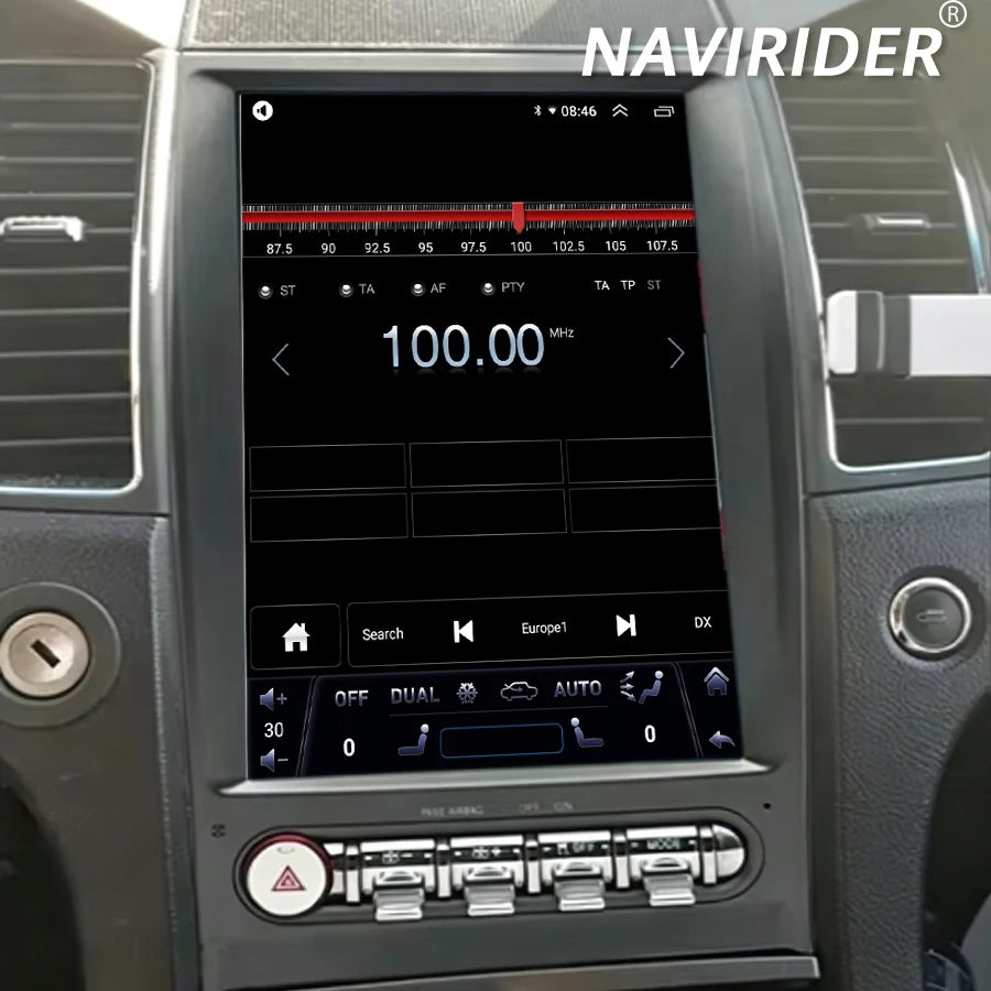 12.8'' vertical Screen For Ford Taurus 2010-2019 Car Radio GPS Android 15 Carplay Head Uni