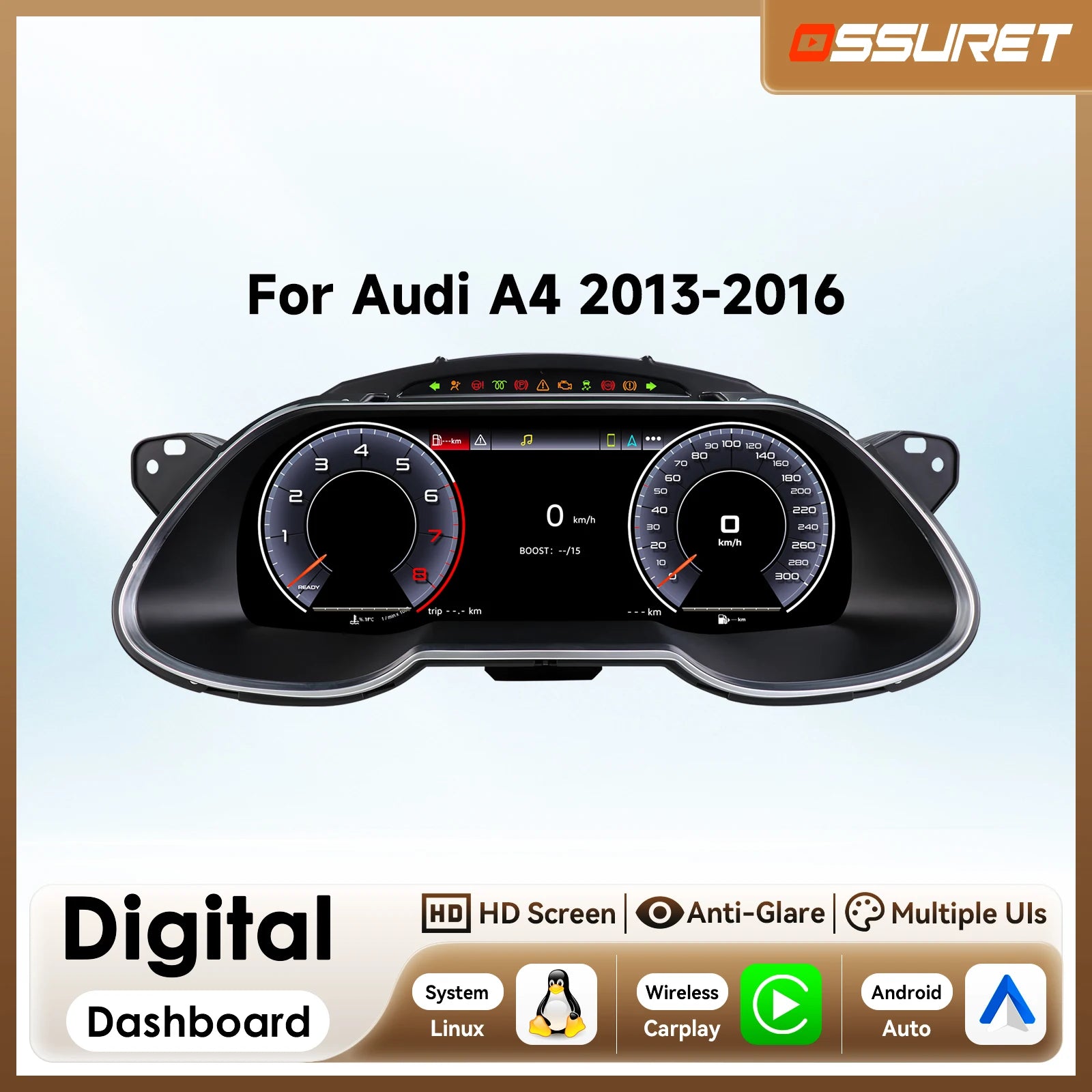 Car LCD Dashboard panel for AUDI A4 2013 - 2016 Digital Instrument ClusterVirtual Cockpit