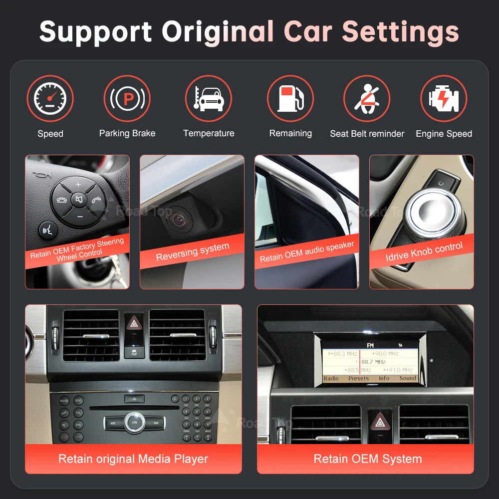 Road Top 12.3' 1920*720 Wireless CarPlay Android Auto Linux Multimedia Touch Screen for Me | AUTOKITSHOP