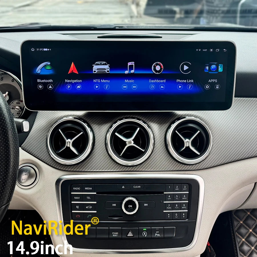 14.9inch GPS Multimedia Navigation 4G Android Screen For Mercedes Benz A Class GLA CLA 201