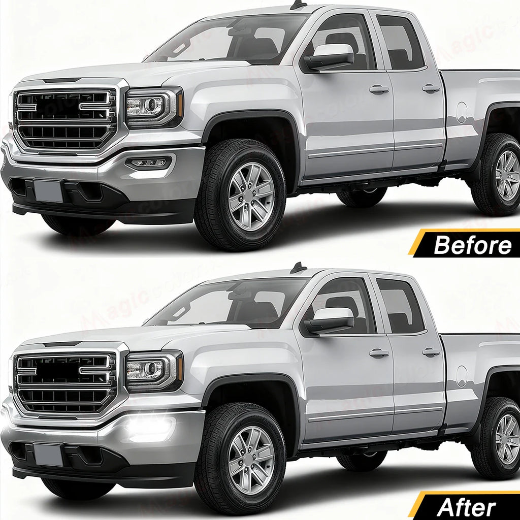 DLAA Fog Lamps For GMC Sierra 1500 2016 2017 2018 LED Car FDRL Daytime Running Lights ront | AUTOKITSHOP