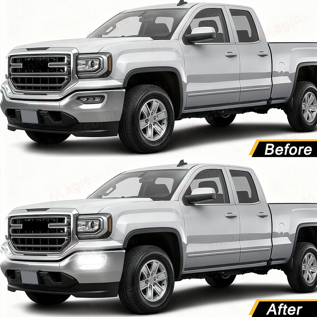 DLAA Fog Lamps For GMC Sierra 1500 2016 2017 2018 LED Car FDRL Daytime Running Lights ront | AUTOKITSHOP