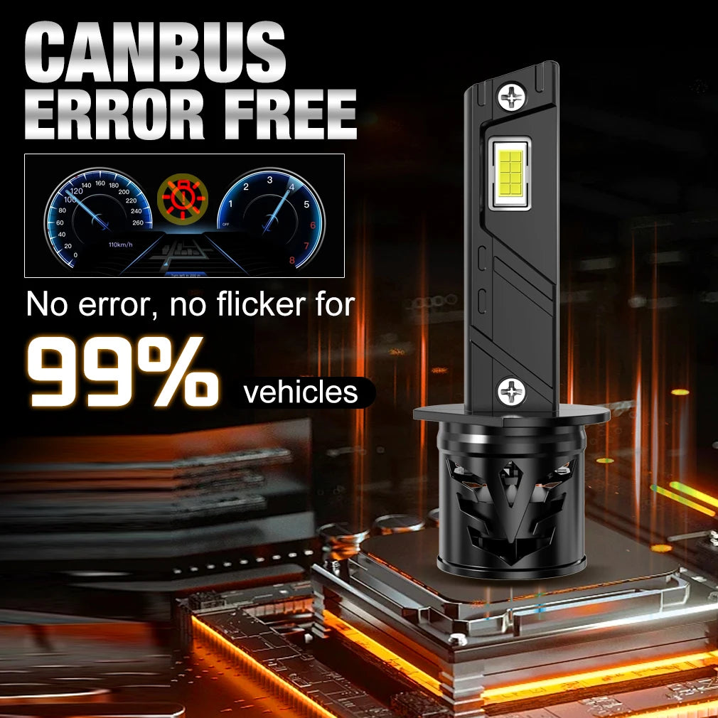 XSTORM H1 LED Lights Bulbs 40000LM 100W H1 LED Headlights Canbus Car Turbo Lamps With Fan