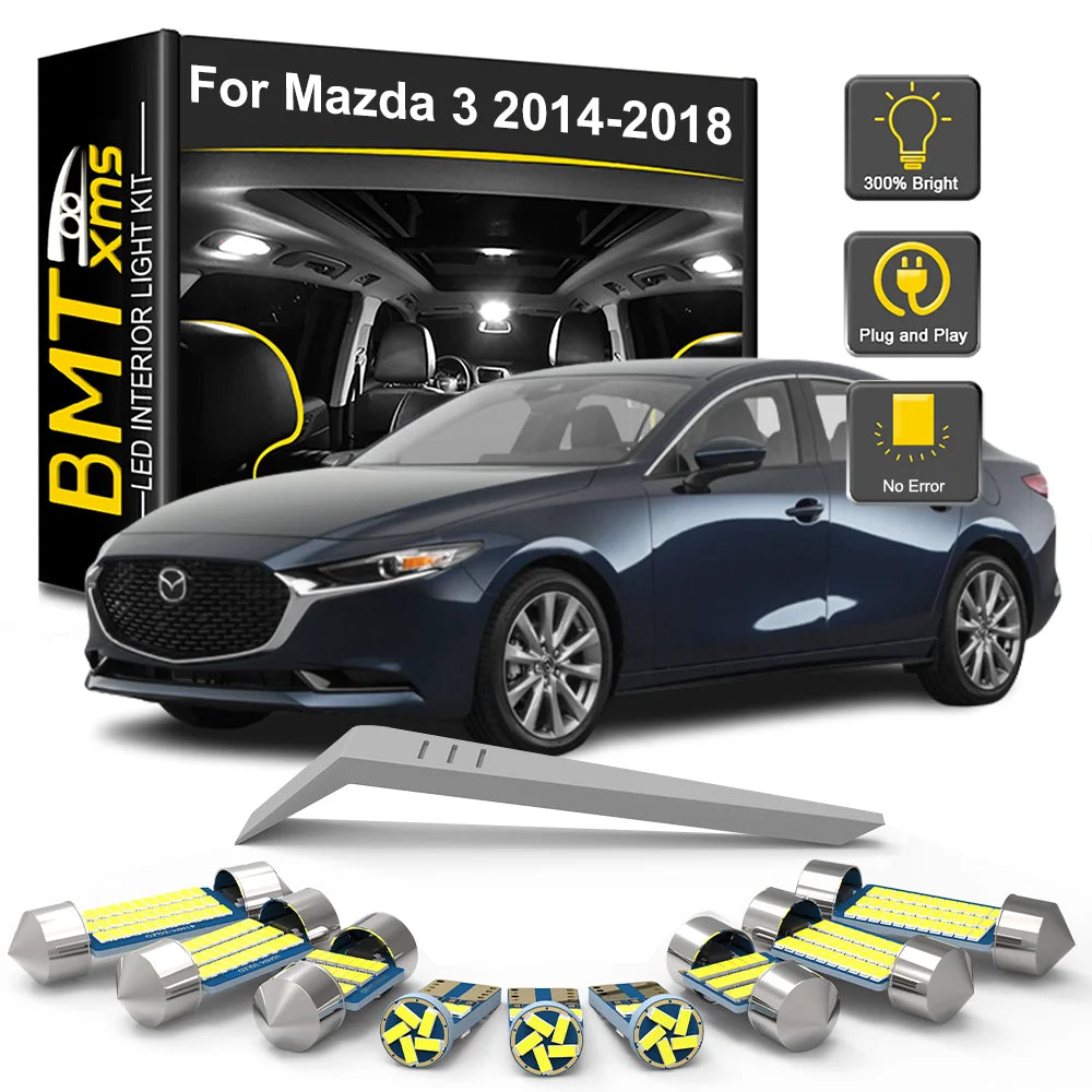 11-Piece LED Interior Light Kit for Mazda 3 BM BN Mazda3 - Canbus Error-Free Bulbs | AUTOKITSHOP