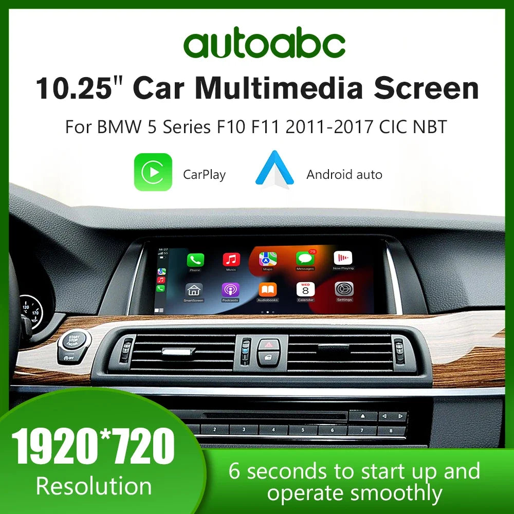 Wireless CarPlay Android Auto Car Radio Multimedia Player Linux Display Screen For BMW 5 S | AUTOKITSHOP