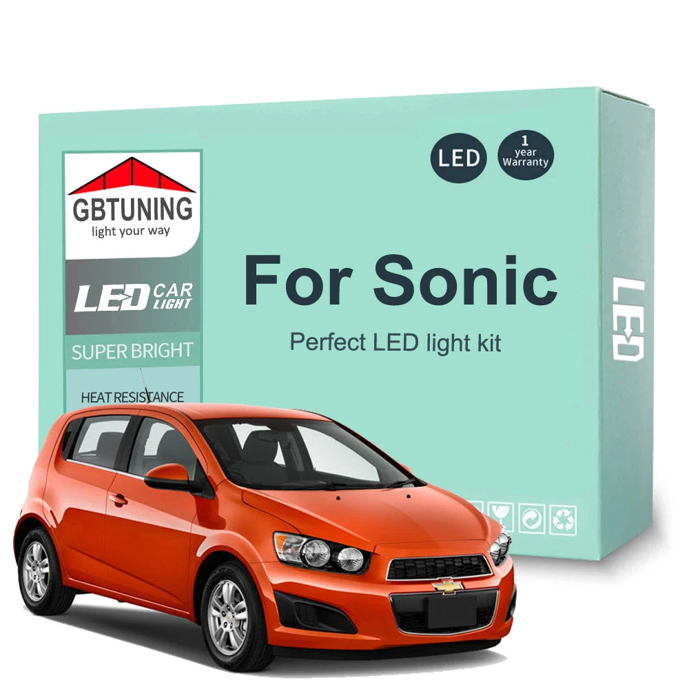 10-Piece LED Interior Light Kit for Chevrolet Chevy Sonic - Canbus Error-Free Bulbs | AUTOKITSHOP
