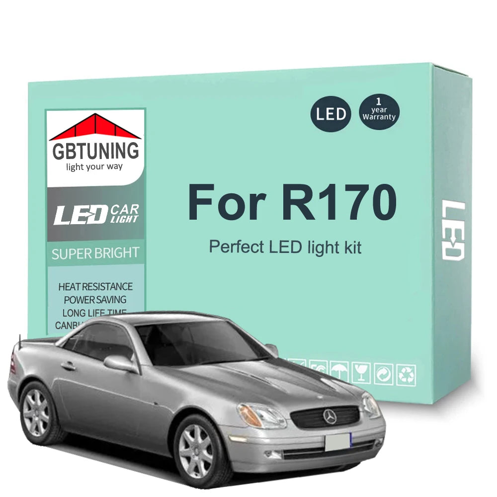 11-Piece LED Interior Light Kit for Mercedes Benz SLK Class R170 SLK200 SLK230 SLK320 1996-2003 - Canbus Dome Map Doo...