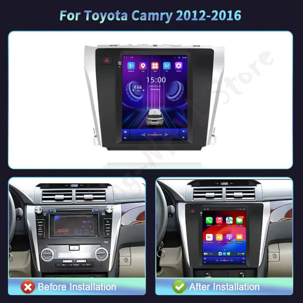 9.7 lnch Android 16 Wireless Carplay For Toyota Camry 2012-2016 GPS Navigation DSP Stereo