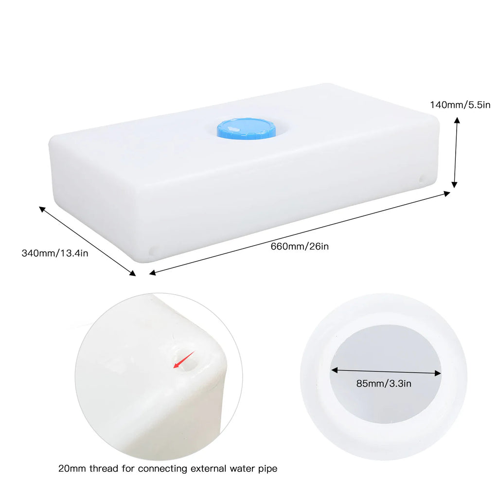 3 Sizes 8 Gallon/8.5 Gallon RV Water Storage Tank Heat Cold Resistant PE Fresh Water Tank for Tr - Automotive LED Light