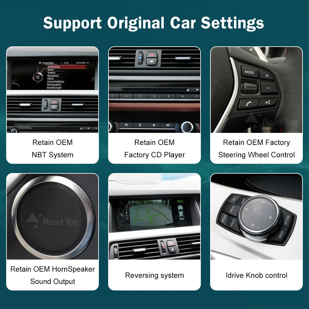 CN RoadTop For BMW Series 5 F10 F11 2011-2017 Wireless CarPlay Android Auto Multimedia Rad