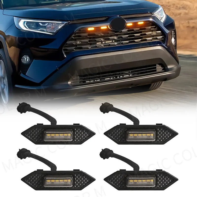 LED Grille Lights For Toyota RAV4 2019 2020 2021 2022 Front Grid Warning DRL Daytime Runni | AUTOKITSHOP