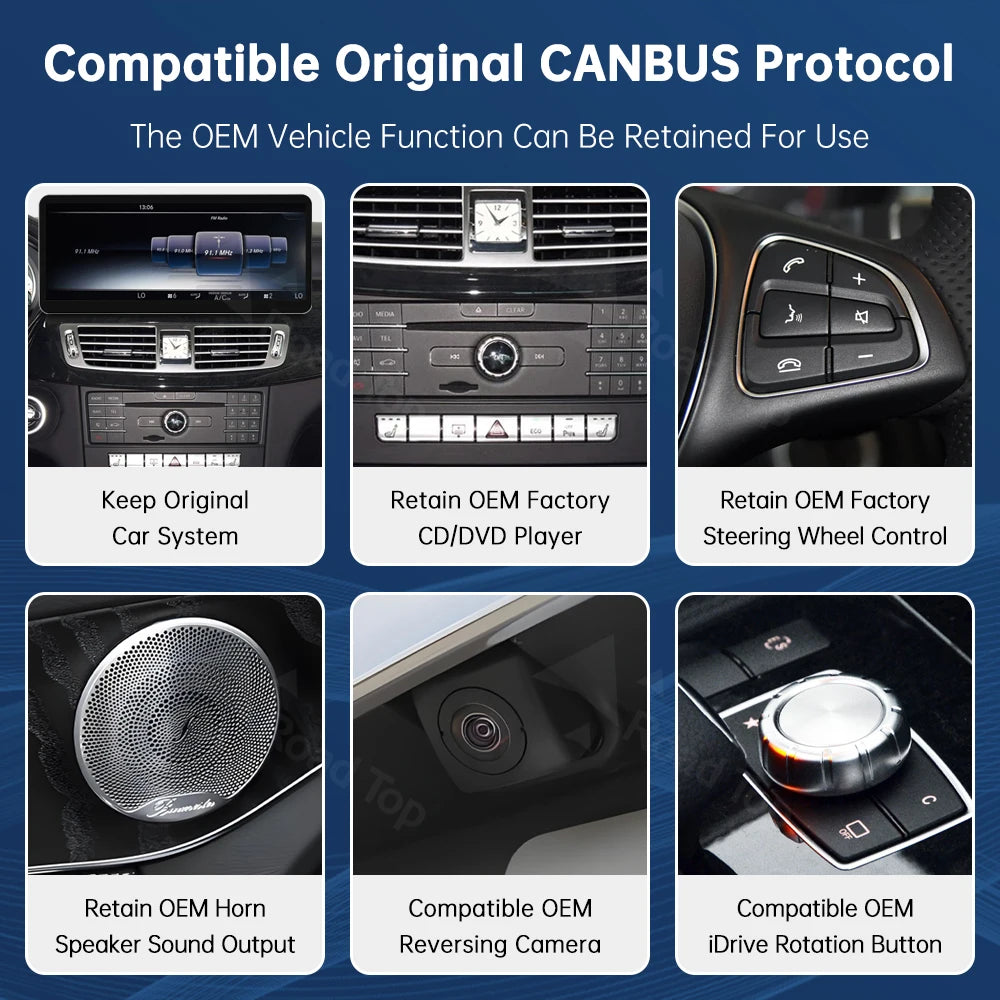 10.25'' 12.3'' Road Top Multimedia Display For Benz CLS 2010-2014 NTG4.5 Touch Screen Wire | AUTOKITSHOP