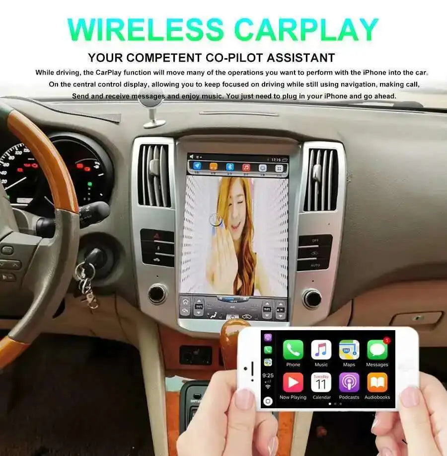 12.8inch IPS Screen Android 15 AutoRadio For Lexus RX300 RX330 RX350 RX400h Toyota Harrier | AUTOKITSHOP