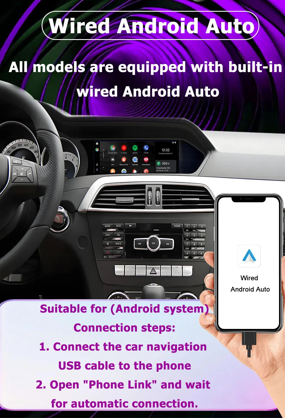 Android 16 Navigation GPS Touch Screen QLED Carplay For Mercedes Benz CLS W218 2011 - 2015