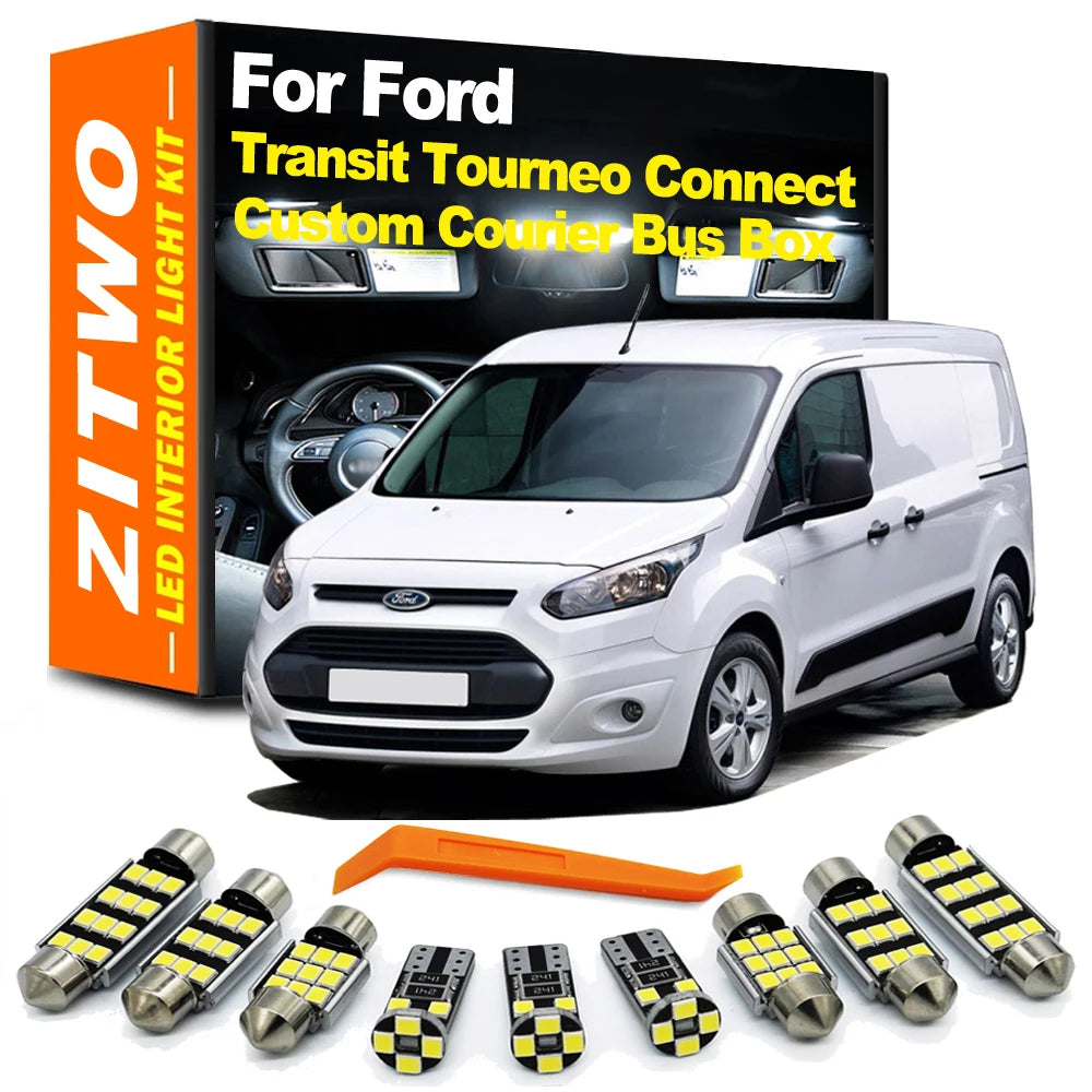 ZITWO LED Interior Dome Reading Map Light Bulb Kit For Ford Transit Tourneo Connect Custom Courier Bus Box 1991-2021 Accessories