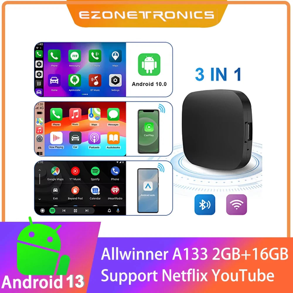 Wireless CarPlay Ai Box Android auto Tv Box For Youtube Netflix For VW CC Golf R Fox GTI P