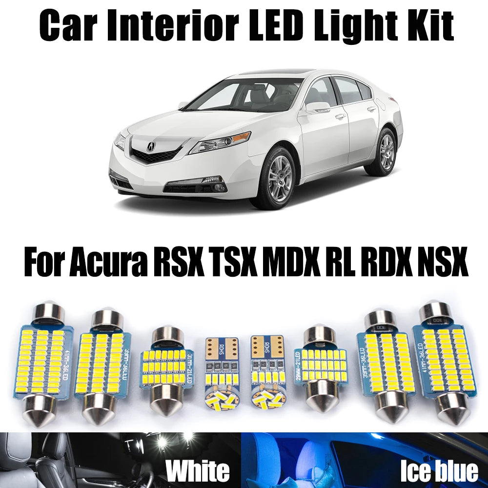LED Interior Light Kit for Acura RSX TSX MDX RL RDX NSX  Car Courtesy Bulbs Accessories - Canbus Error-Free Bulbs | A...