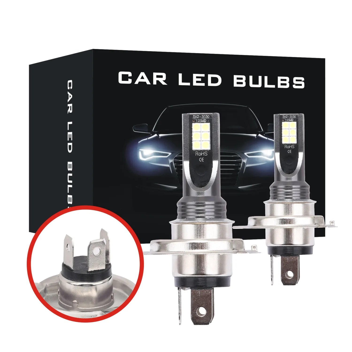 2Pcs LED H4 H7 H11 Car Headlight  H8 H9 H10 H1 H3 Car Fog Light Bulbs 9005 9006 Auto Driving Running Lamps 12000LM 80W 12V 24V
