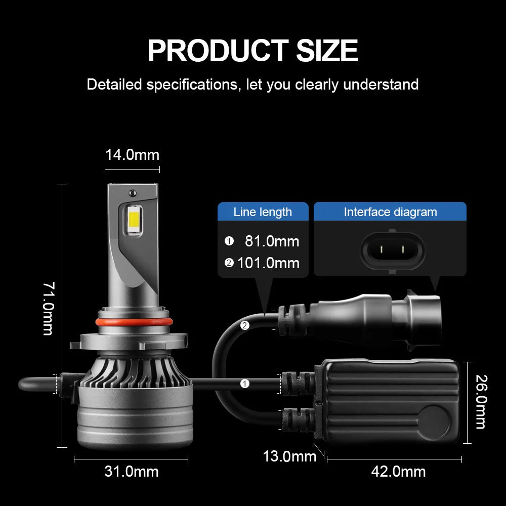Canbus No Error 9005 LED Car Headlights 120W 28000LM 6000K White Auto Headlamps 12V For Va
