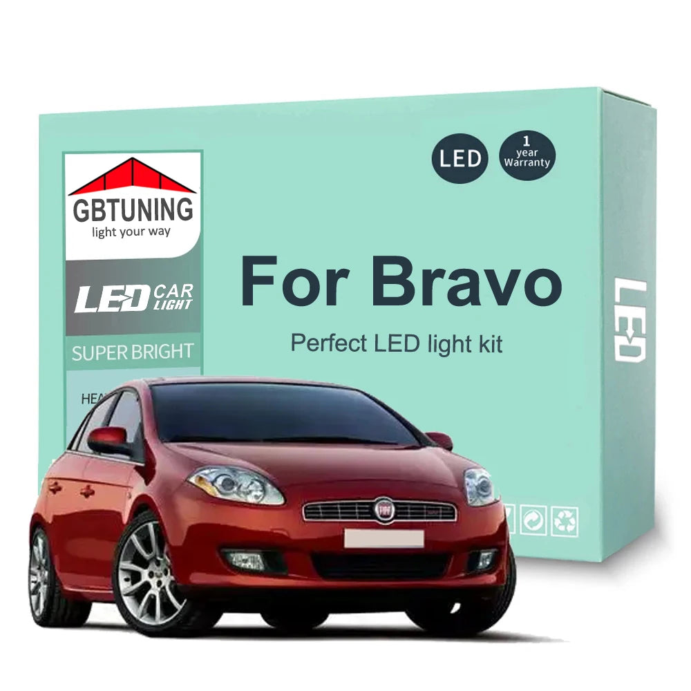 LED Interior Light Kit for Fiat Bravo 1 2 I II MK1 MK2 1995-2013 - Canbus Dome Map Door Trunk Bulbs | AUTOKITSHOP