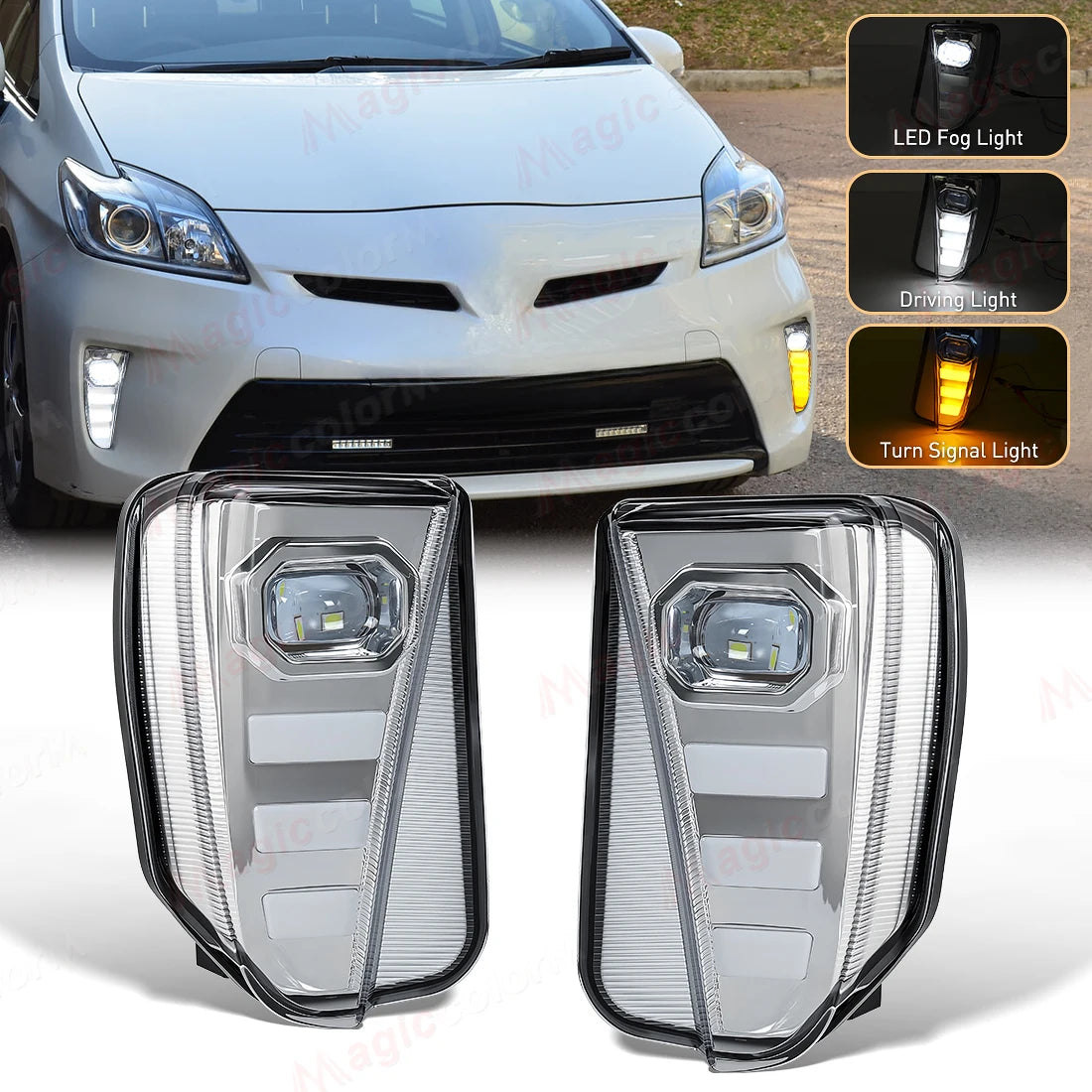 LED DRL For Toyota Prius ZVW30 2012 2013 2014 2015 Fog Lamps Daytime Running Lights Turn S | AUTOKITSHOP