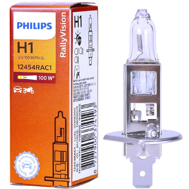 Philips Rally Vision H1 12V 100W P14.5s 12454RAC1 Off Road Super Bright Light Car Halogen