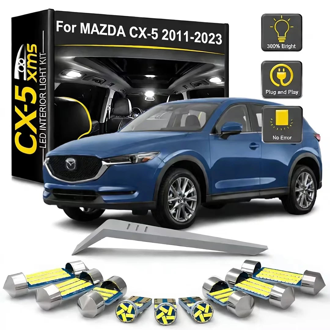 11-Piece LED Interior Light Kit for Mazda CX-5 CX5 2011-2014 - Canbus Dome Map Door Trunk Bulbs | AUTOKITSHOP