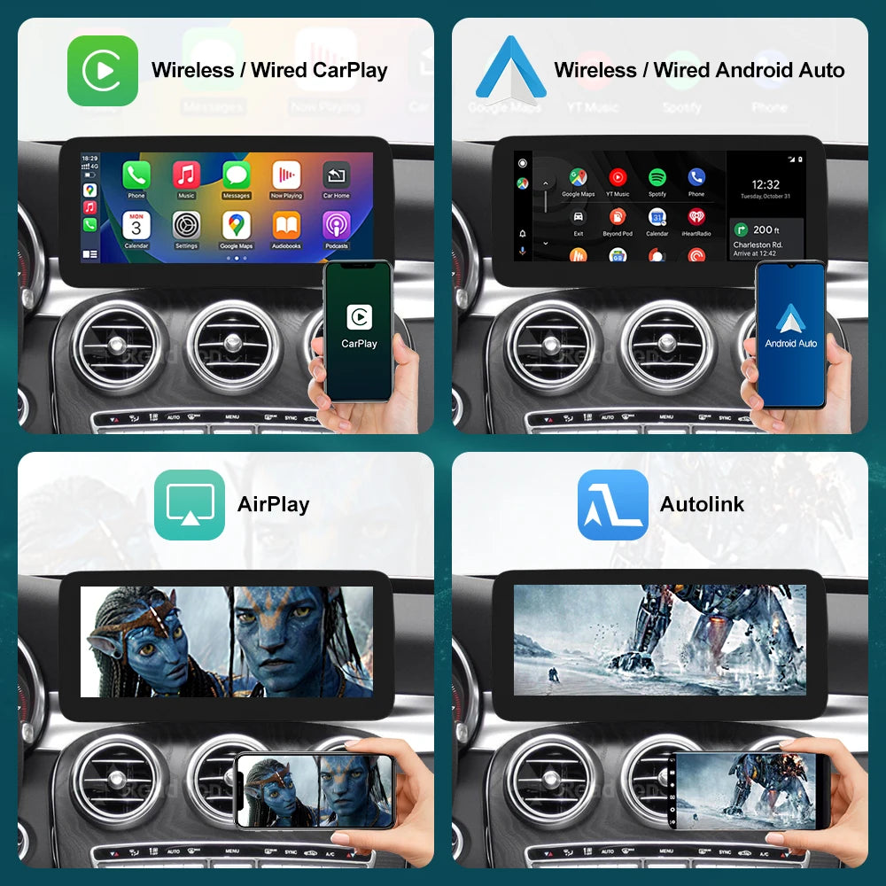 RoadTop Wireless CarPlay Multimedia 12.3 inch Ultra-thin Screen for Mercedes-Benz C Class