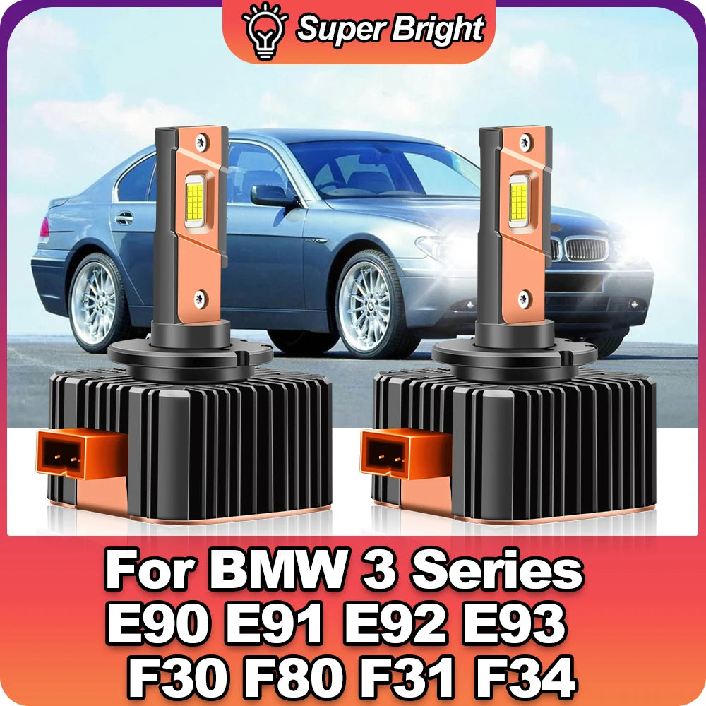 LED D1S Headlights HID to LED Bulb Car Lights 30000LM 6000K Cold White 12V For BMW 3 Serie