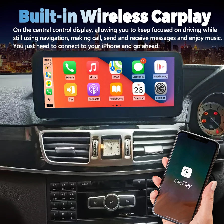 Bluetooth DSP Car Radio For Benz E W207 A207 C207 2014 Screen Android 14 Navi Wireless Car