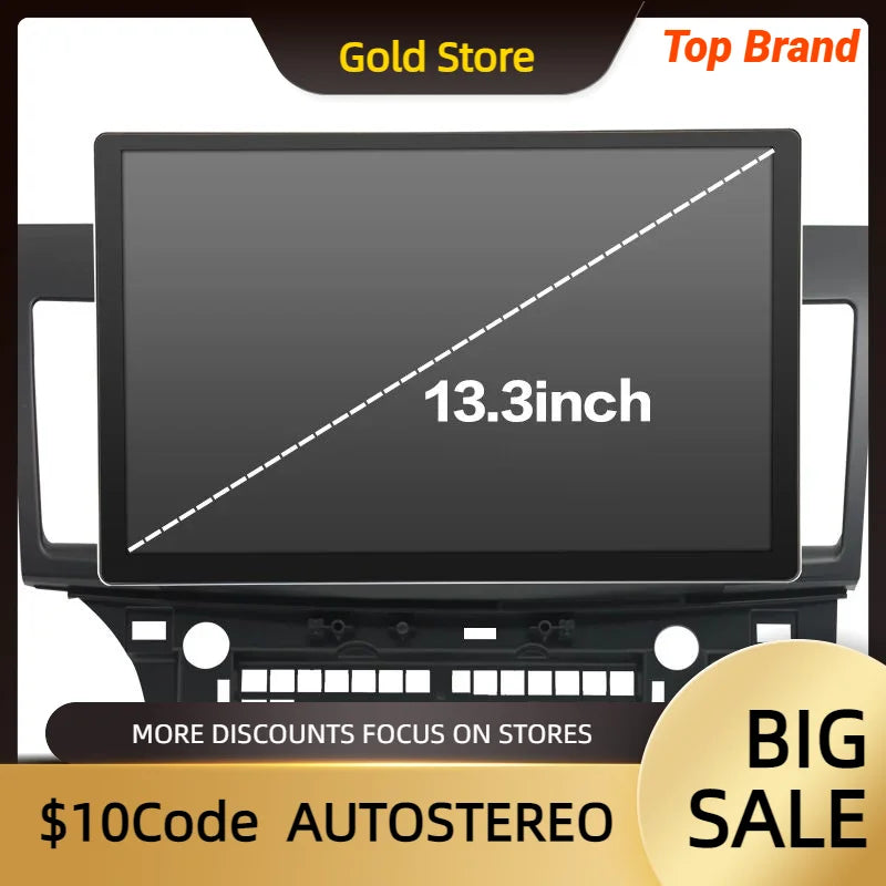 Carplay 13 Inch Auto Stereo Android 13 For Mitsubishi EVO 2007-2017 Car GPS Navigation Mul