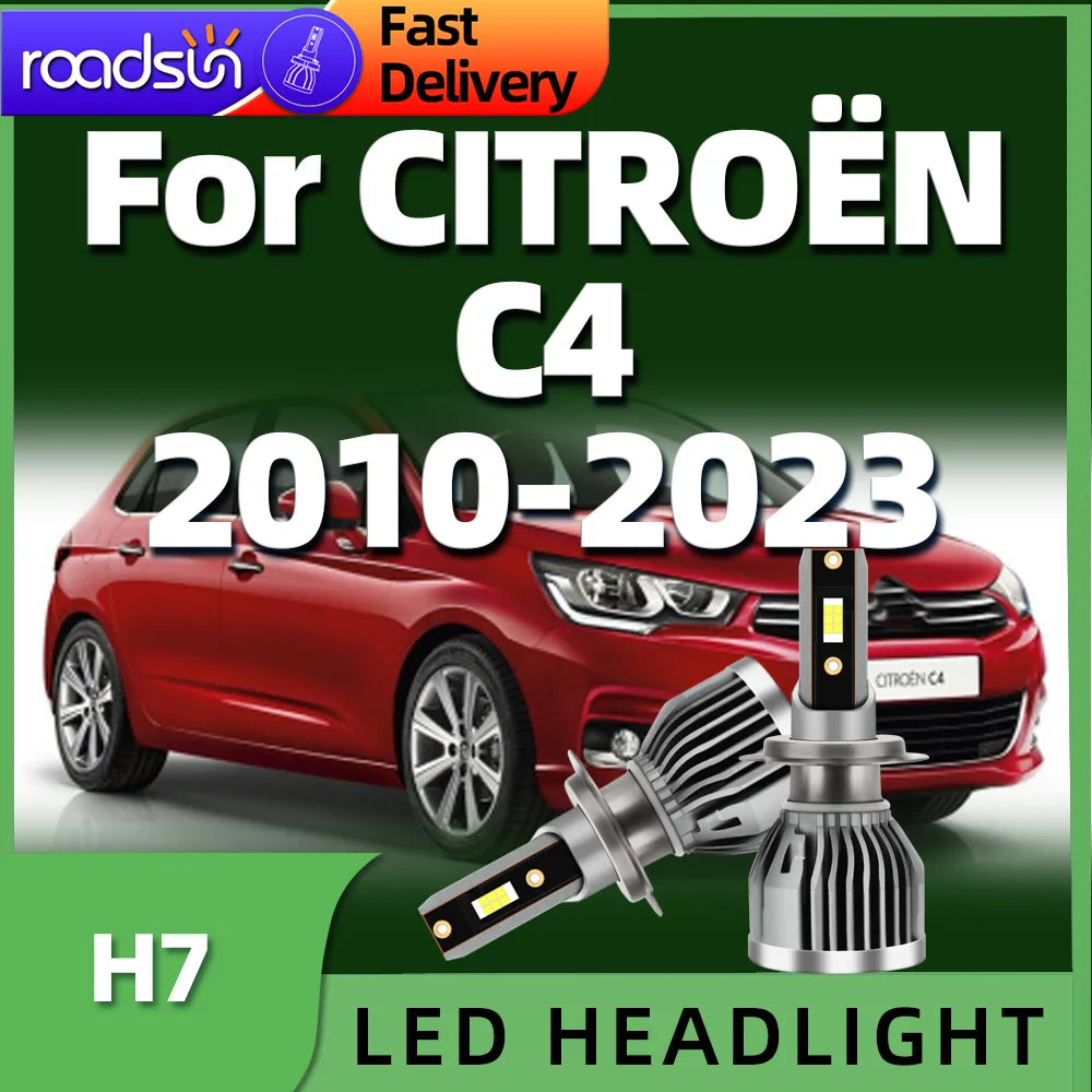 LED Headlight 30000LM Low Beam High Bright For CITROËN C4 2010 2011 2012 2013 2014 2015 20