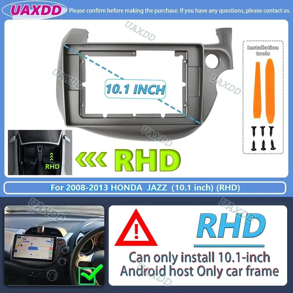 FOR 2008-2013 HONDA FIT JAZZ 10.1NCH RHD 2 Din Car Android frame panel Center cable harnes